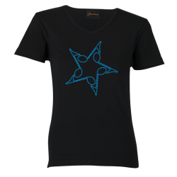 Musical Star Rhinestone Shirt - Black