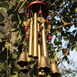 Patgoal Chinese Traditional Amazing 4 Tubes 5 Bells Bronze Yard Garden Outdoor Living Wind Chimes