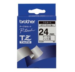 Brother Brand Tze Standard Adhesive Laminated Labeling Tape 1W Black On White