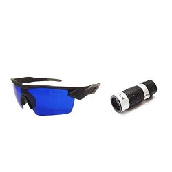 Posma SGG070B Golf Ball Finder Hunter Retriever Glasses And Golf Range Finder Bundle Set - High Definition MINI Monocular Pocket Scope Rangefinder