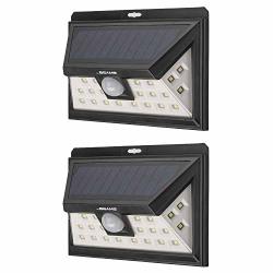 Mr Beams Solar Wedge Plus 24 LED Security Outdoor Motion Sensor Wall Light 2 Pack Black