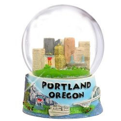 City-Souvenirs Portland Oregon Snow Globe With Skyline And Mountain Scene 65MM