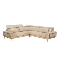 Gof Furniture - Plush L-shape Genuine Leather Couch