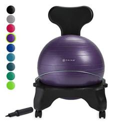Gaiam Classic Balance Ball Chair Exercise Stability Yoga Ball Premium Ergonomic Chair For Home And Office Desk With Air Pump Exercise Guide And Satisfaction