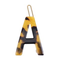 Personalized Tortoise Shell Initial Hair Clip - A