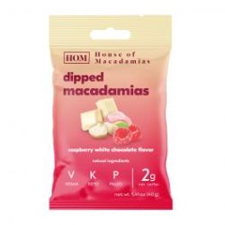S Dipped Macadamias Raspberry White Chocolate 40G
