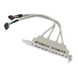 SODIAL Mainboard 4 Port USB 2.0 To 9 Pin Header Bracket Extension Cable