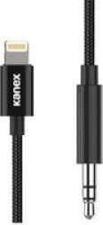 K157-1311-BK3F 3.5MM Audio Male To Male Lightning Aluminium Cable 1M Black