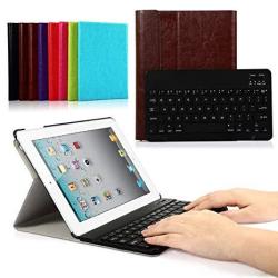 Coastacloud Ipad 2 3 4 Really Thin Smartshell Stand Cover With Magnetically Detachable Wireless Bluetooth Keyboard Case For Apple Ipad 2 3 4 Light Brown