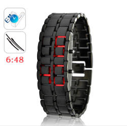 Ice Samurai - Japanese Style Inspired Led Bracelet Watch Two Led Colour: Blue Or Red
