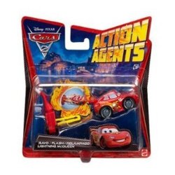 Cars 2 Action Agents Lightning Mcqueen With Fuel Car Launcher Vehicle