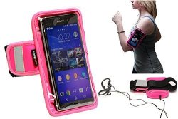 Navitech Pink Running Jogging Cycling Water Resistant Sports Armband For The Blackberry Priv