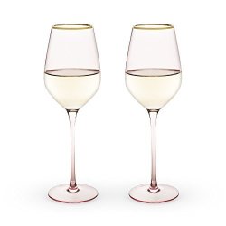 True Fabrication SS-TRU-6163 6163 Garden Party Rose Crystal White Wine Glass Set By Twine Multicolor