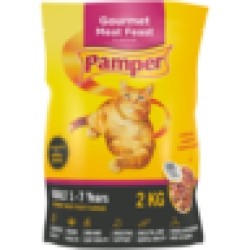 Pampers Pamper Gourmet Meat Feast Flavoured Cat Food Bag 2KG