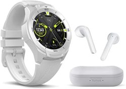 Ticwatch Bundle With Ticwatch S2 Smartwatch Us Military Grade Gps 5ATM Waterproof - Glacier + Ticpods 2 True Wireless Earbuds - Ice