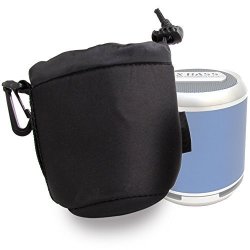 Duragadget Jet Black Small-sized Protective Pouch For Divoom Bluetune Solo W Belt Clip