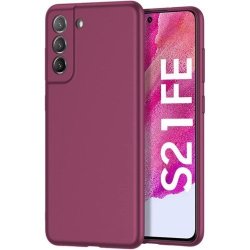 Liquid Silicone Cover With Camera Cut-out For Samsung Galaxy S21 Fe Maroon
