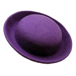 Hatsanity Women's Trendy Wool Felt MINI Bowler Hat Style Fascinator Purple