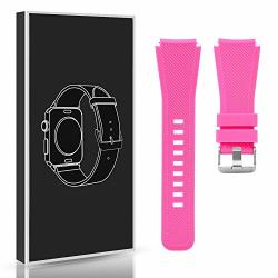 Diruite For Michael Kors Access Bradshaw Smart Watch 22MM Classic Silicone Band Strap For MKT5001 5004 5013 - Pink Permanent Warranty Replacement