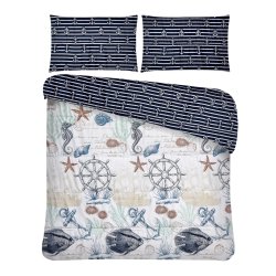 Deals On Mainstays Queen Microfiber 3pc Comforter Nautical