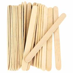 Healifty Wooden Craft Sticks Popsicle Sticks for Crafts Lolly Sticks Craft Ice Cream Sticks with Holes Natural Jumbo Colored DIY Crafts 100pcs