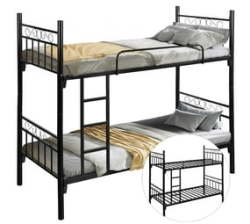 Bunk Bed Single Over Bunk Bed School Dorms Beds - Black