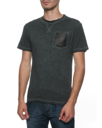 D-Struct Dstruct Gimli T-shirt With Pu Pocket In Charcoal
