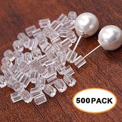 500 Pieces Clear Silicone Bullet Clutch Style Soft Earring Safety
