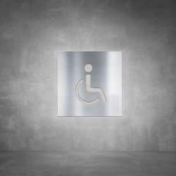 Wheelchair Sign D05 - Brushed Stainless Steel