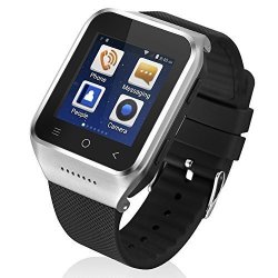 Zgpax S8 Android 4.4 Dual Core Smart Watch Phone 1.54INCH LG Multi-point Touch Screen 3G Wcdma Bluetooth 4.0 Bulit-in Gps 2M Camera Silver
