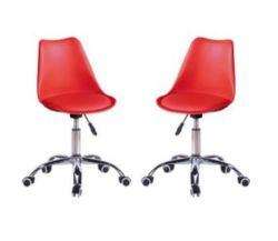 Tocc Shell Operator Office Chair - Set Of 2 - Red Shell