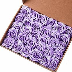 Marry Acting Artificial Flower Rose 30PCS Real Touch Artificial Roses For Diy Bouquets Wedding Party Baby Shower Home Decor 30PCS Purple White