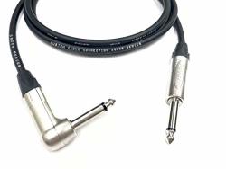 35 Foot Canare GS-6 18AWG Guitar keyboard instrument Cable With 1 4" 6.35MM Rigth Angle Ts To 1 4" 6.35MM Ts Neutrik Connectors Assembled By Custom Cable Connection