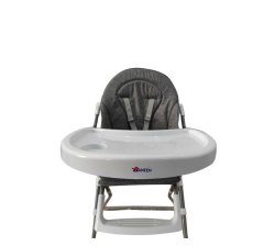 Baby Feeding High Chair For Babies And Toddlers With Pvc Fabric - Grey