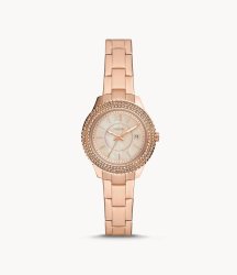 Fossil Stella Three-hand Date Rose Gold-tone Stainless Steel Women's Watch ES5136
