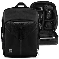 Vangoddy Sparta Onyx Black Camera Backpack Suitable For Nikon Coolpix L330 L340 B500 B700 P530 P610 L840 P900 P990 P1000 P7800
