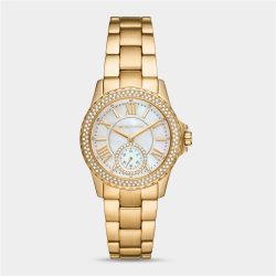 Everest Gold Plated Stainless Steel Multi Dial Bracelet Watch