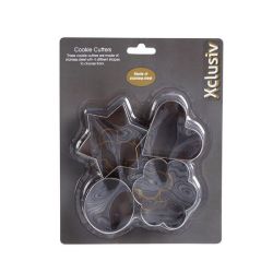 Cookie Cutters - Assorted Shapes - Stainless Steel - 4 Piece - 10 Pack