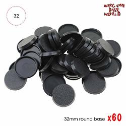 Mercury_group Round Rectangle Oval Square Gaming Base LOT-OF-60-32MM-ROUND-BASES-FOR-GAMES Bases Round Plastic
