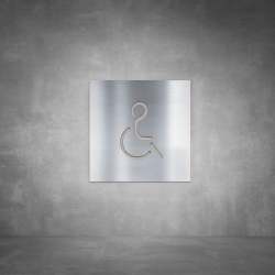 Wheelchair Sign D07 - Brushed Stainless Steel