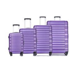 4 Piece Trolley Abs Hard Luggage Bag Set Small Medium Large And Extra Large Purple