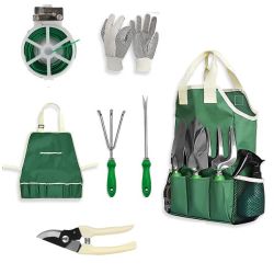 Garden Tools Anti-slip Rubber Grip Set Bag Pruning & Planting Gift - 11 Piece