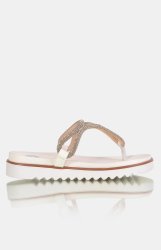 Footwork Ladies Kerryn Flat Sandals - White - White UK 6