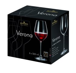 Bohemia Crystal Verona Red Wine Glass 520ML 6PK