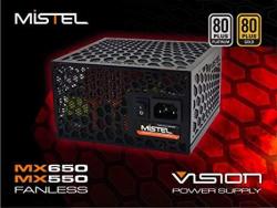 Mistel Vision MX550 Fanless Power Supply With 550W 80 Plus Gold Certified Fanless Modular Psu Full Modular Power Supply For PC Featuring With Rgb