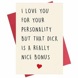 Naughty Anniversary Card Funny Rude Birthday Greeting Card For Husband Boyfriend Him Fiance Men