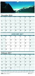 House Of Doolittle 2017 Wall Calendar Three-month View Earthscapes Scenic 8" X 17" HOD3636-17