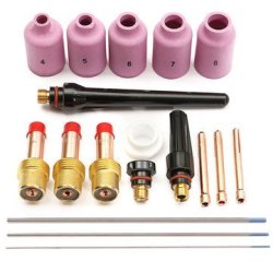 TIG 18PCS Welding Torch Gas Lens Kits For WP-17 WP-18 WP-26 Lanthanate Tungsten