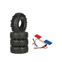 MonkeyJack 1 Piece 1:10 1:8 Rc Car Police Night Flash Light + 4 Pieces 1:10 Tyre Tire For SCX10 CC01 D90 Spare Parts