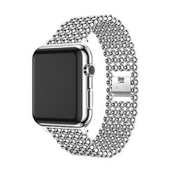 For Apple Watch Series 1 2 38MM 42MM Sunfei Stainless Steel Watch Band Replacement Strap 42MM Silver